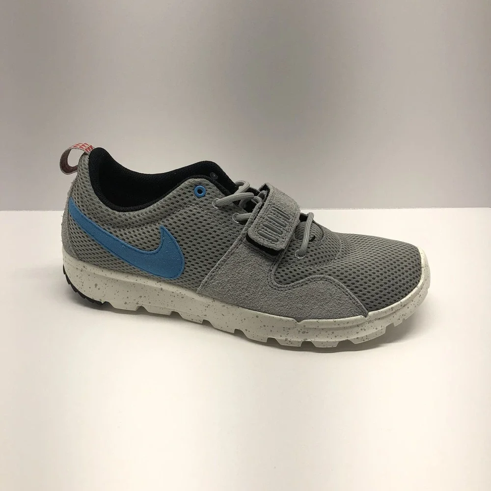 NIKE SB Trainerendor Size 9 Mens Gray Leather Canvas